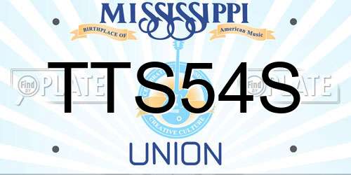 TTS54S Mississippi License Plate