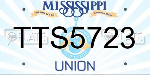 TTS5723 Mississippi License Plate