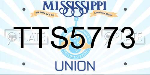 TTS5773 Mississippi License Plate