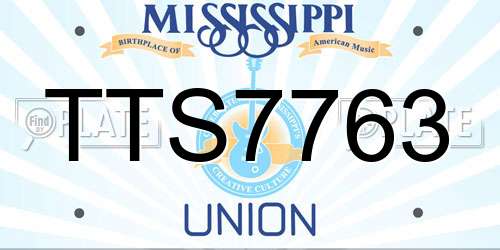 TTS7763 Mississippi License Plate