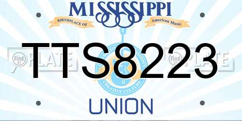 TTS8223 Mississippi License Plate
