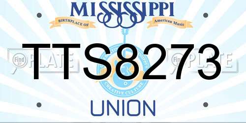 TTS8273 Mississippi License Plate