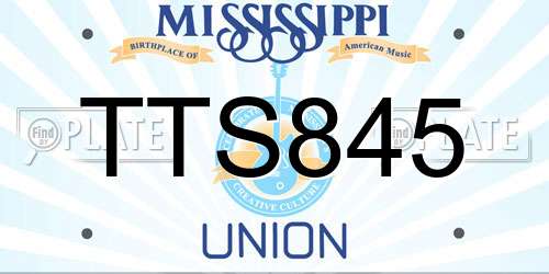TTS845 Mississippi License Plate