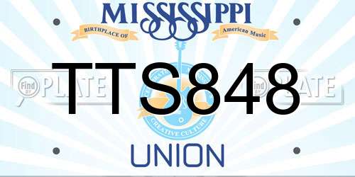 TTS848 Mississippi License Plate