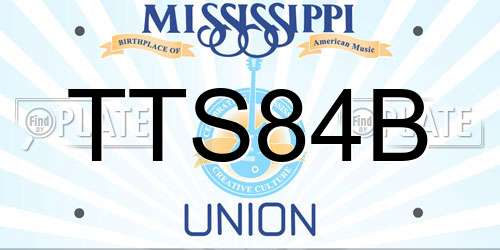 TTS84B Mississippi License Plate