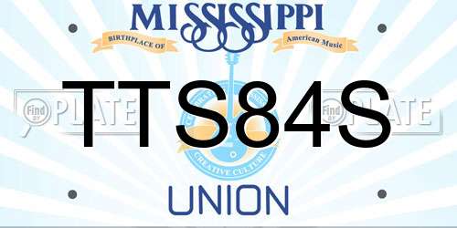 TTS84S Mississippi License Plate