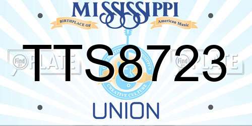TTS8723 Mississippi License Plate