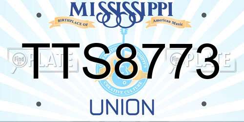TTS8773 Mississippi License Plate
