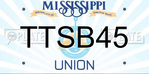 TTSB45 Mississippi License Plate