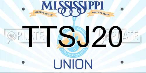 TTSJ20 Mississippi License Plate
