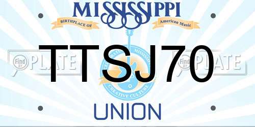 TTSJ70 Mississippi License Plate