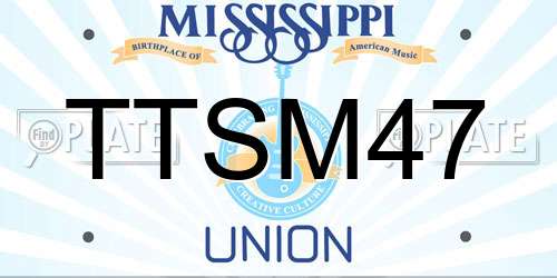 TTSM47 Mississippi License Plate