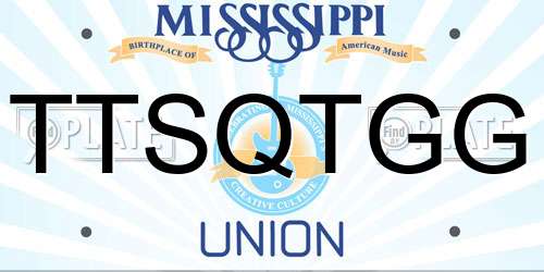 TTSQTGG Mississippi License Plate