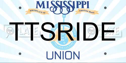 TTSRIDE Mississippi License Plate