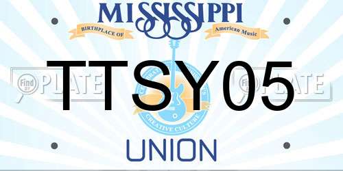 TTSY05 Mississippi License Plate