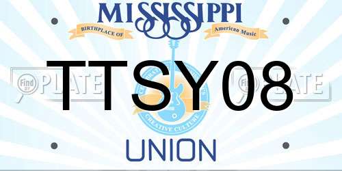 TTSY08 Mississippi License Plate
