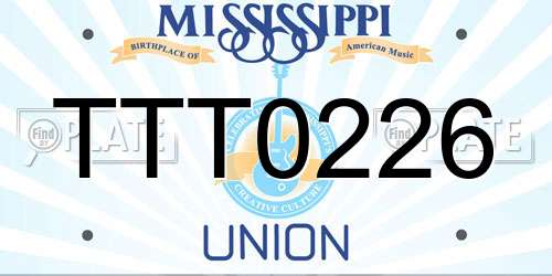 TTT0226 Mississippi License Plate