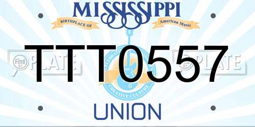 TTT0557 Mississippi License Plate