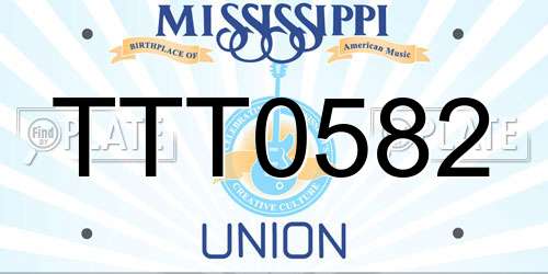 TTT0582 Mississippi License Plate
