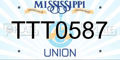 TTT0587 Mississippi License Plate