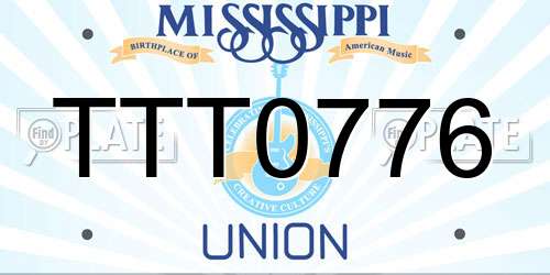 TTT0776 Mississippi License Plate