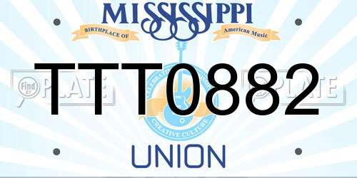 TTT0882 Mississippi License Plate