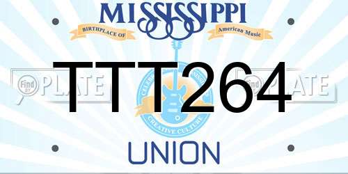TTT264 Mississippi License Plate