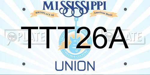 TTT26A Mississippi License Plate
