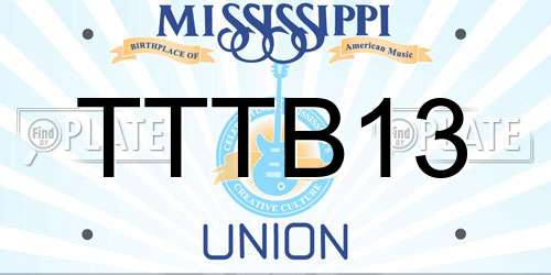 TTTB13 Mississippi License Plate