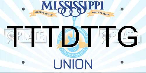 TTTDTTG Mississippi License Plate