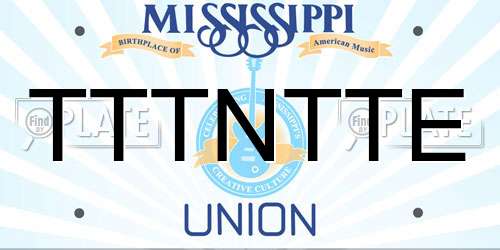 TTTNTTE Mississippi License Plate