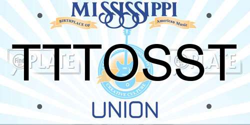 TTTOSST Mississippi License Plate