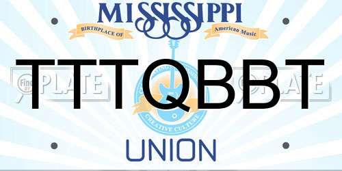 TTTQBBT Mississippi License Plate