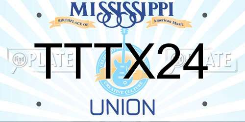 TTTX24 Mississippi License Plate