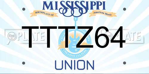 TTTZ64 Mississippi License Plate