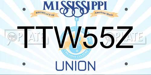 TTW55Z Mississippi License Plate