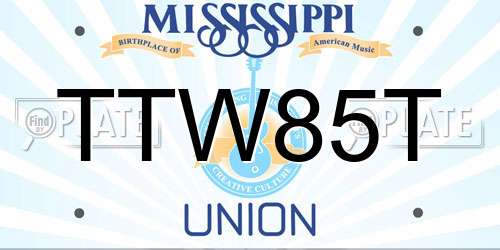 TTW85T Mississippi License Plate