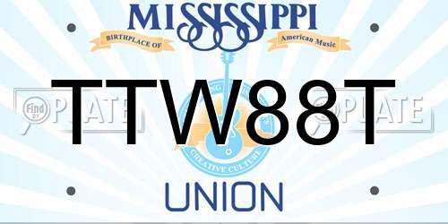 TTW88T Mississippi License Plate