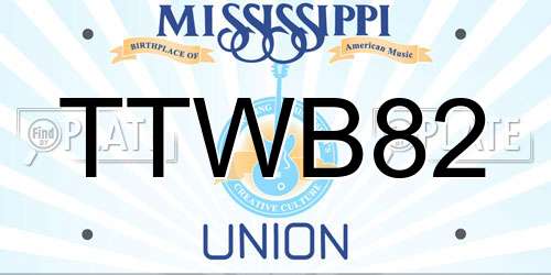 TTWB82 Mississippi License Plate