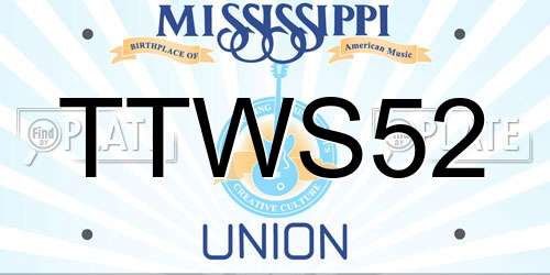 TTWS52 Mississippi License Plate