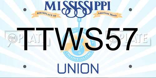 TTWS57 Mississippi License Plate