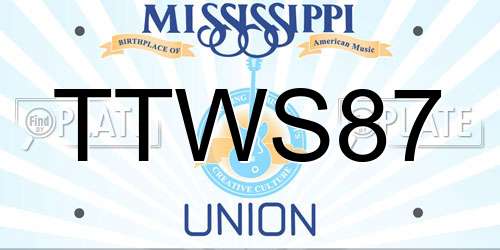 TTWS87 Mississippi License Plate