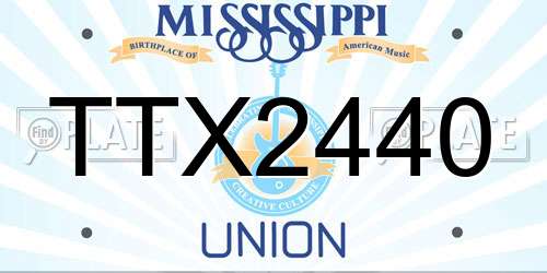 TTX2440 Mississippi License Plate