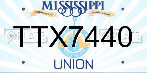 TTX7440 Mississippi License Plate