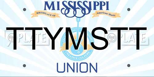 TTYMSTT Mississippi License Plate
