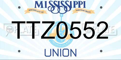TTZ0552 Mississippi License Plate