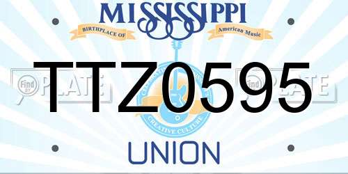 TTZ0595 Mississippi License Plate