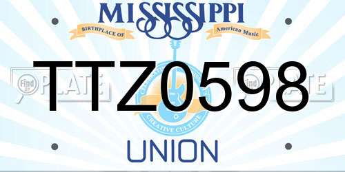 TTZ0598 Mississippi License Plate