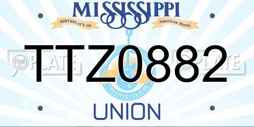 TTZ0882 Mississippi License Plate