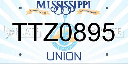 TTZ0895 Mississippi License Plate